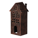 Domek kovový - zahradní dekorace, barva měděná antik