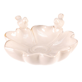 Pítko pro ptáčky - tvar květ, keramika, bílé