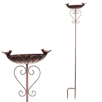 Krmítko/pítko - zápich, kov, měděná barva