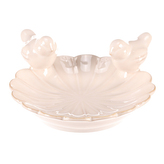 Pítko pro ptáčky - tvar květ, keramika, bílé