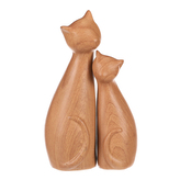 Kočky - polyresinové figurky, imitace dřeva, cena za sadu 2 ks