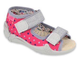 342P008 18 - dívčí sandálky, kožená stélka,kytičky 342P008_24