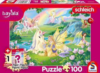 SCHMIDT Puzzle Bayala: Magičtí jednorožci 100 dílků + figurka Schleich