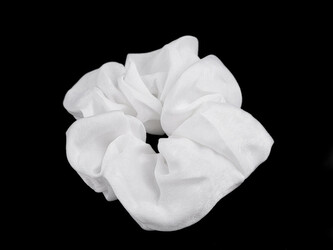 Gumička scrunchie do vlasů - 20 ks - 1 bílá