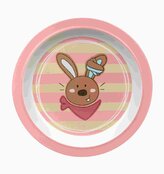 Melamin baby talířek DUBBiDUU zajíc se silikonem (21,5 cm) sigikid