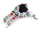 Šle folklor šíře 4 cm délka 120 cm - 1 ks - 1 bílá