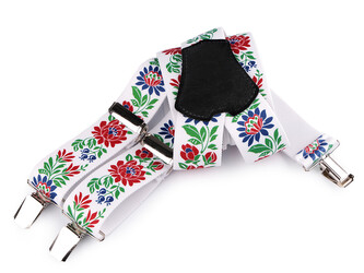 Šle folklor šíře 4 cm délka 120 cm - 1 ks - 1 bílá