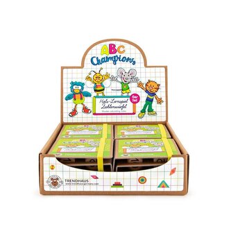 Gra edukacyjna w kości ABC Champions - drewniane kostki z cyframi i znakami matematycznymi, Trendhaus