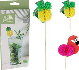 KOMPLET 12 WYKAŁACZEK OZDOBNYCH DO DRINKÓW