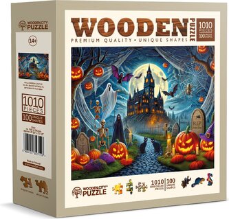 WOODEN CITY Dřevěné puzzle Halloweenský hrad 1010 dílků