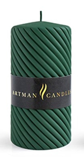 Świeca CAROLINE MAT walec duży 7x17,5cmparafinowa zielona
