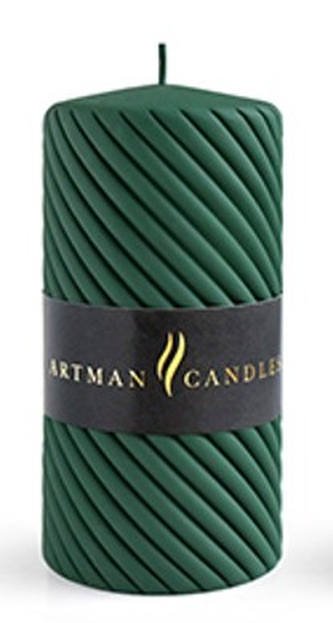 Świeca CAROLINE MAT walec duży 7x17,5cmparafinowa zielona