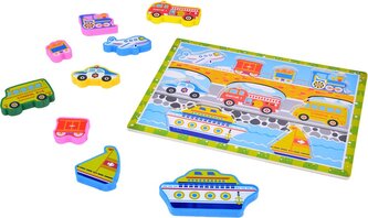 JOKOMISIADA Dřevěná vkládačka Dopravní prostředky