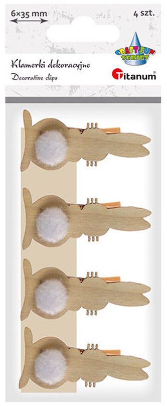 Spinacze zające op. 4szt. 22br0831-4, Craft-Fun