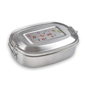 Nerezový box na svačinu psi, růžový (18x12x5x cm)  sigikid