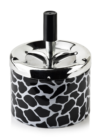 ASHLEY Popielniczka 9,3xh12cm cętki czarno-białe