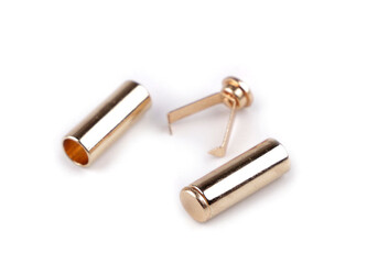 Kovová koncovka na šňůru dvoudílná s pojistkou Ø6 mm - 20 ks - 2 zlatá klasik