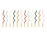 Świeczki urodzinowe zakręcone Tęcza 14cm mix 12szt