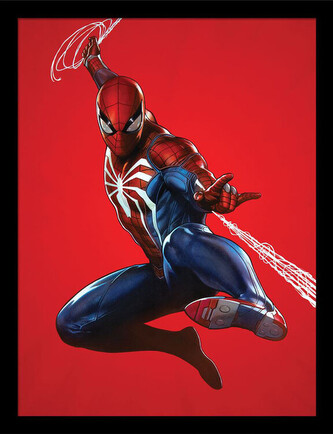 Obraz na zeď - Spider-Man - Red Background, 34.3 x 44.5 cm