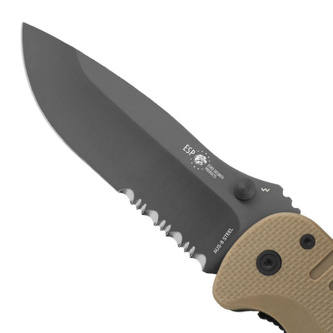 Zavírací záchranářský nůž, ESP, Khaki, Kombinované ostří
