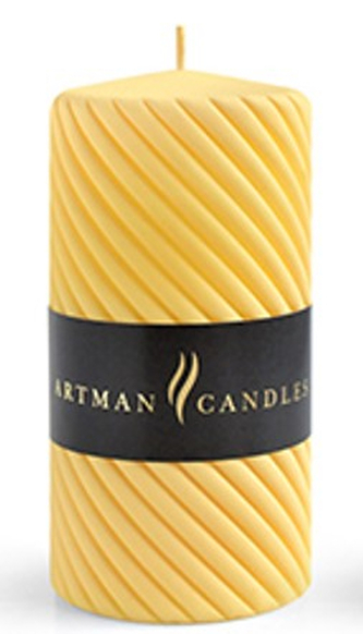 Świeca CAROLINE MAT walec duży 7x17,5cmparafinowa żółta