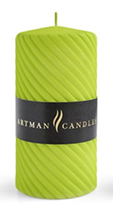 Świeca CAROLINE MAT walec duży 7x17,5cmparafinowa jasno zielona