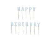 Świeczki Happy Birthday 2,5cm błękitne 13szt