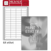 Uni. etikety S&K Label-bílé,48,3x16,9 mm,6400 ks