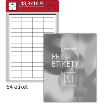 Uni. etikety S&K Label-bílé,48,3x16,9 mm,6400 ks