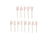 Świeczki Happy Birthday różowe 2,5cm 13szt