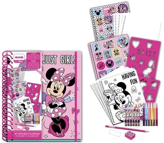 Kreativní blok v kroužkové vazbě Disney|Minnie Mouse: Dívky se baví (22 x 26 x 2 cm)