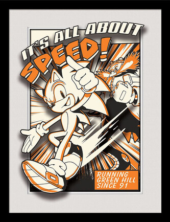 Obraz na zeď - Sonic - All About Speed, 34.3 x 44.5 cm