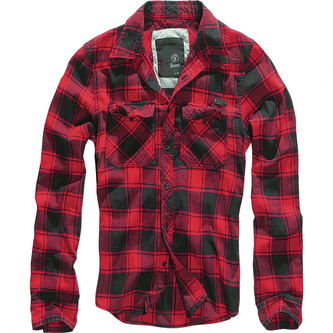 Košile Brandit Check Shirt - červená-černá, 6XL
