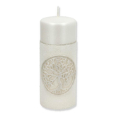Świeca DRZEWKO SZCZĘŚCIA Walec mały parafinowa 7xh9cm biały