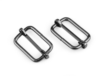 Posunovač na popruhy šíře 25 mm - 20 ks - 4 nikl černý