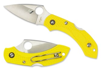 Spyderco C28PYL2 Dragonfly 2 Salt Lightweight Plain vreckový nôž 5,7 cm, žltá, FRN