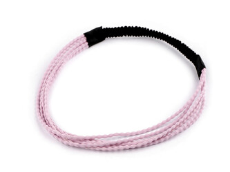 Pružná čelenka do vlasů víceřadá - 1 ks - 1 pudrová