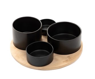 Sada | YIFAN | servírovací misky 5 el. černé | 33 cm | 849362
