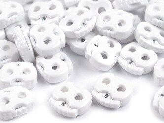 Brzdičky s dvěmi dírkami 20x20 mm velké - 10 ks - 101 bílá Brzdičky s dvěmi dírkami 20x20 mm velké - 10 ks - 101 bílá
