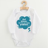 Dětské body s potiskem New Baby Keď plačem, tak mám asi nejaký problém! modrá - velikost 74 (6-9m)