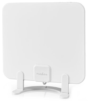NEDIS aktivní pokojová DVB-T/T2 anténa/ FM / UHF / VHF/ rozsah příjmu 0-25 km/ LTE700/ zesílení 30 dB/ ABS/ bílá