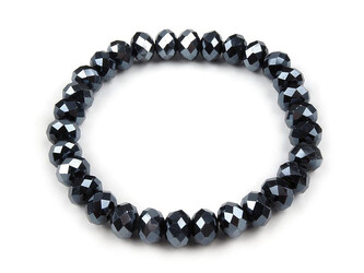 Náramek pružný z broušených korálků - 1 ks - 7 (53) šedá uhlová AB