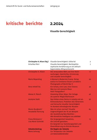 Kritische Berichte : Zeitschrift für Kunst- und Kulturwissenschaften / Jahrgang                52, Heft 2.2024