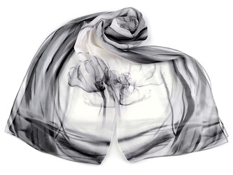 Letní šátek / šála 50x160 cm - 1 ks - 4 šedobílá