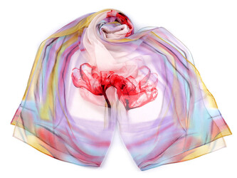 Letní šátek / šála 50x160 cm - 1 ks - 3 pudrová