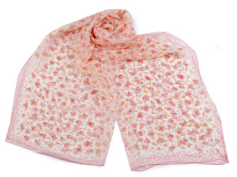 Letní šátek / šála 50x160 cm - 1 ks - 7 krémová světlá růžová světlá