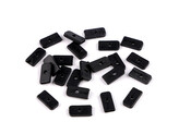 Silikonové koncovky na ploché kostice šíře 6; 8 mm - 50 ks - 1 (6 mm) černá