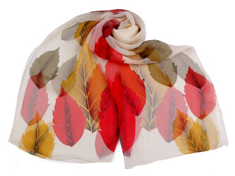 Letní šátek / šála 50x160 cm - 1 ks - 8 krémová světlá červená