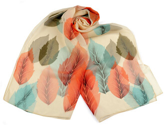 Letní šátek / šála 50x160 cm - 1 ks - 9 krémová světlá tyrkys