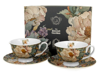 2 filiżanki royal ze spodkami PEONY BLUE